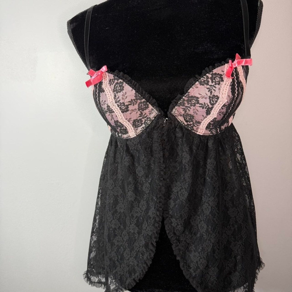 Victoria Secret Black lace babydoll top